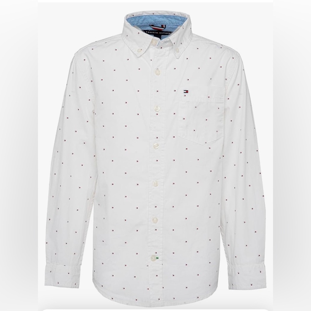 Boys Tommy Hilfiger Mini Logo Long Sleeve Button Up